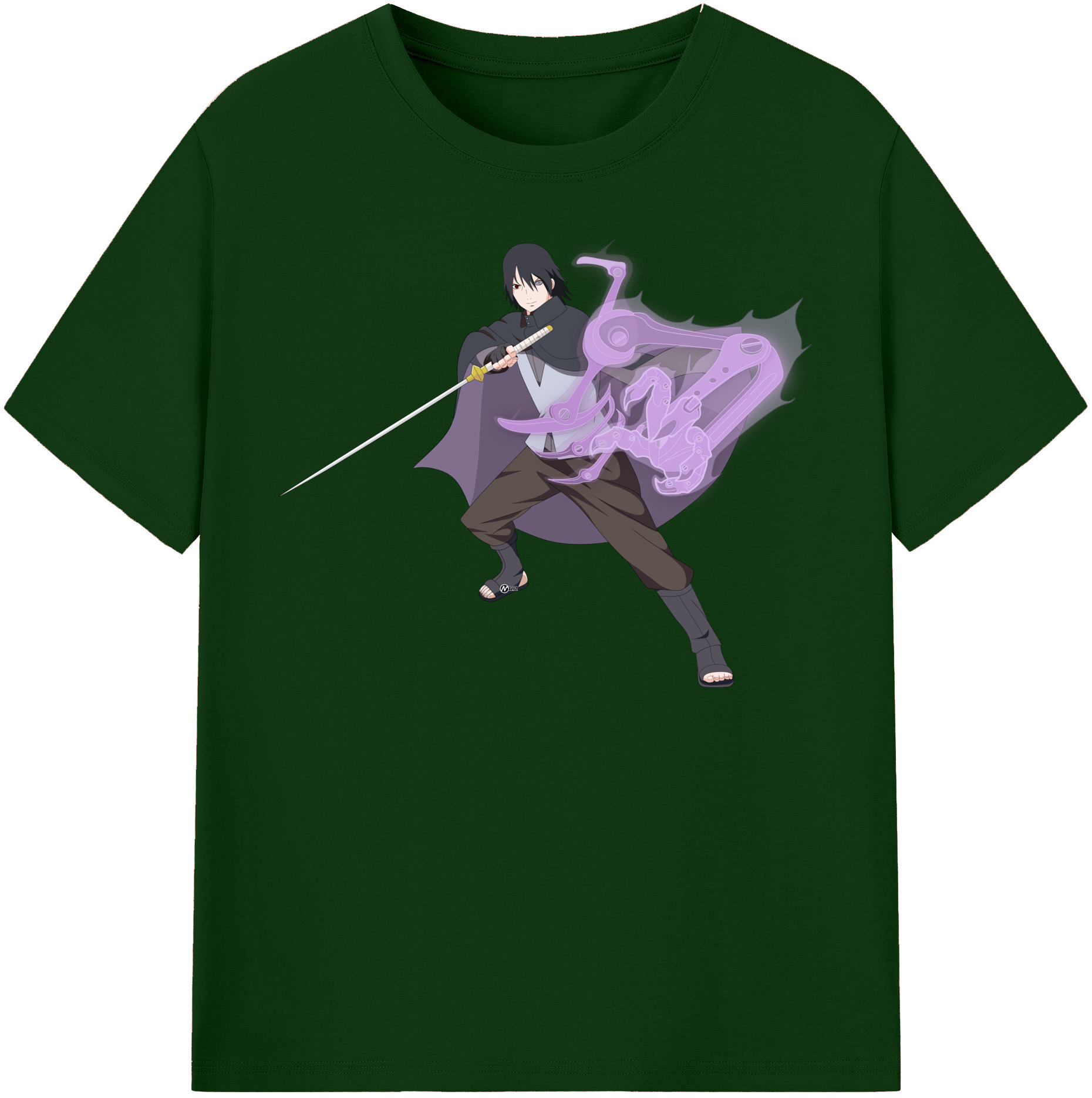 （画像用） NARUTO -ナルト- うちは サスケ Uchiha Sasuke 綿100％半袖Tシャツ（フロントプリント）